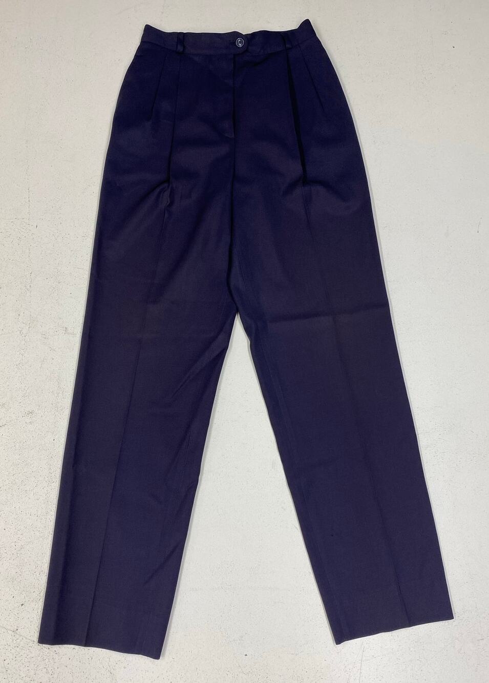 VTG 80s Valentino Miss V Italy pleated wool navy dress pants slacks, 40 (26")